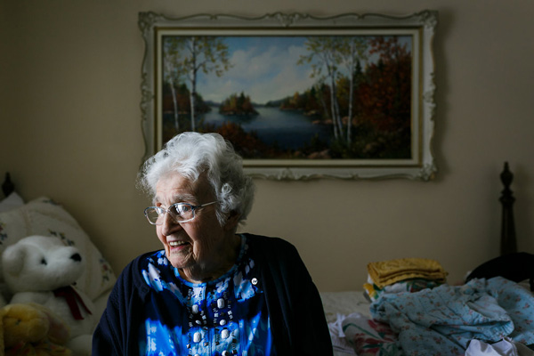resident elderly woman smiling